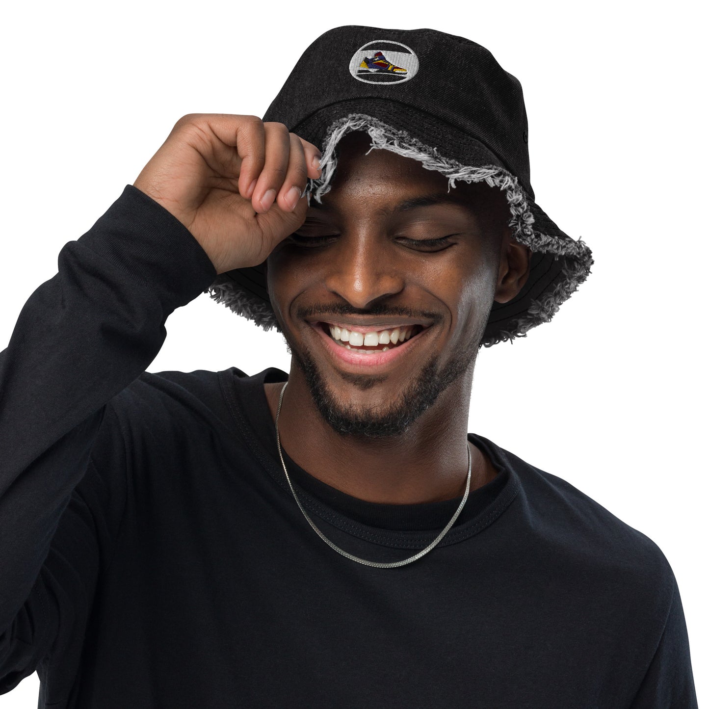 Da $ October’s Distressed denim bucket hat