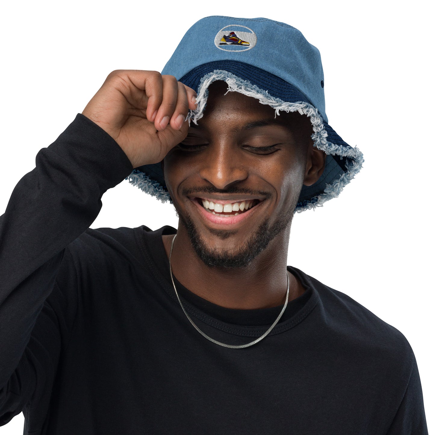 Da $ October’s Distressed denim bucket hat
