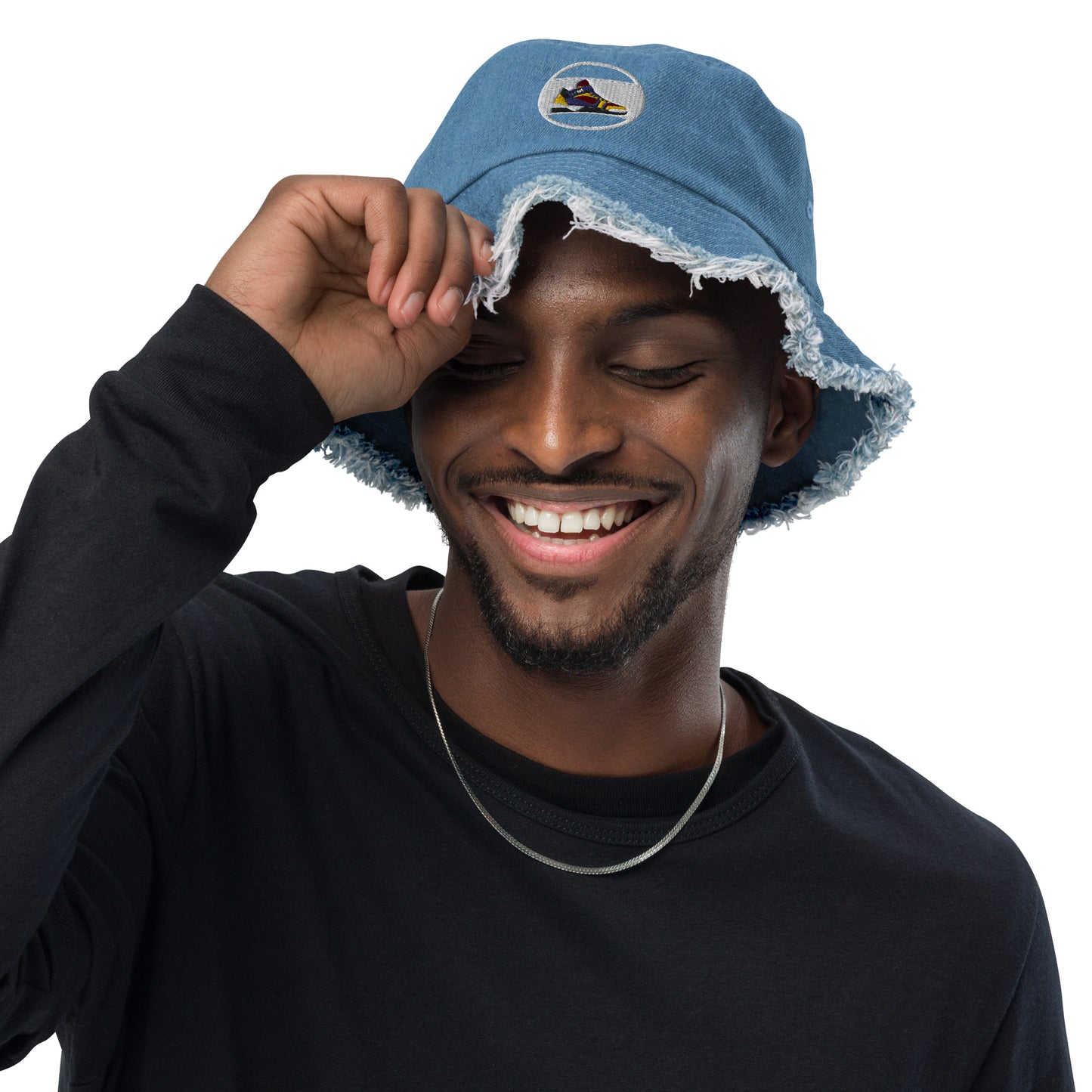 Da $ October’s Distressed denim bucket hat